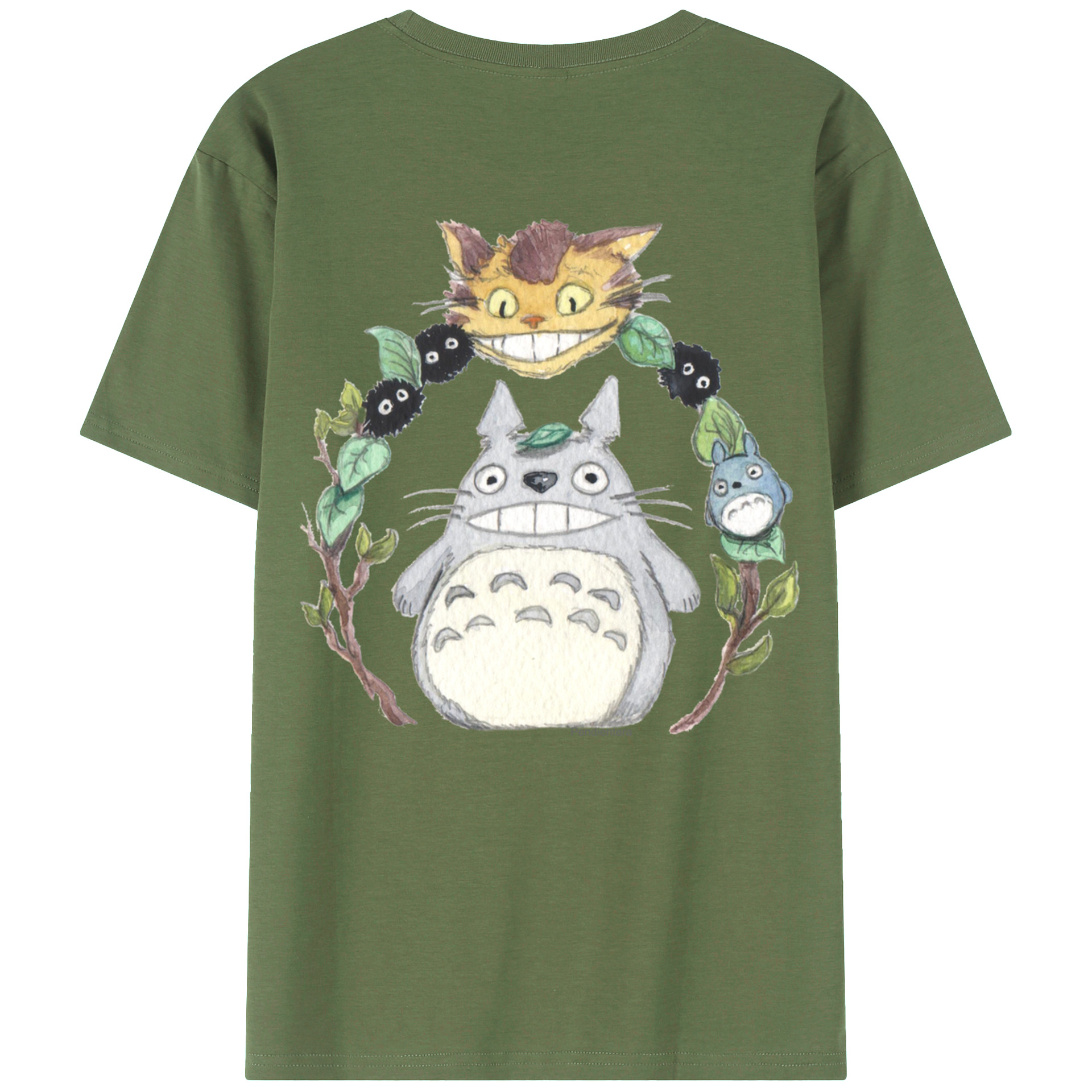 （画像用） となりのトトロ 草壁メイ 草壁サツキ My Neighbor Totoro Satsuki Kusakabe Mei Kusakabe 綿100％ メンズ半袖Tシャツ（バックプリント） 通気性